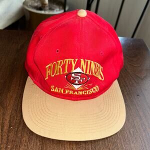 Vintage NFL San Francisco 49ers Forty Niners AJD Adjustable Snapback Hat Black